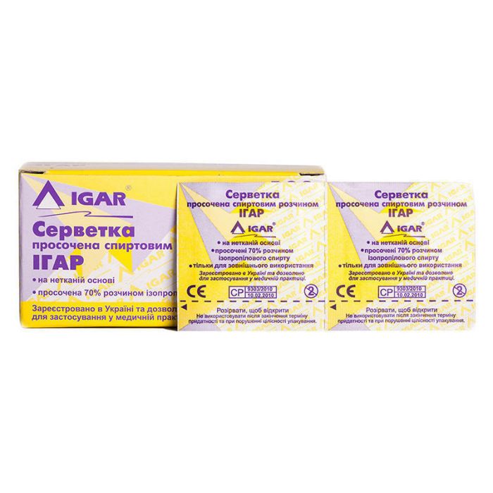 Серветки спиртові (Ігар) №100