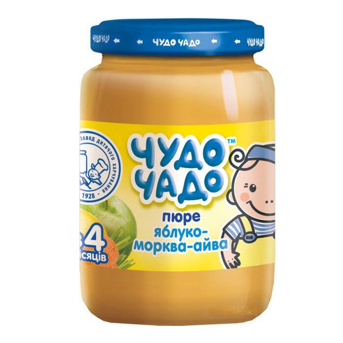 Пюре Чудо-Чадо з яблук, моркви та айви з цукром та вітаміном С  170 г