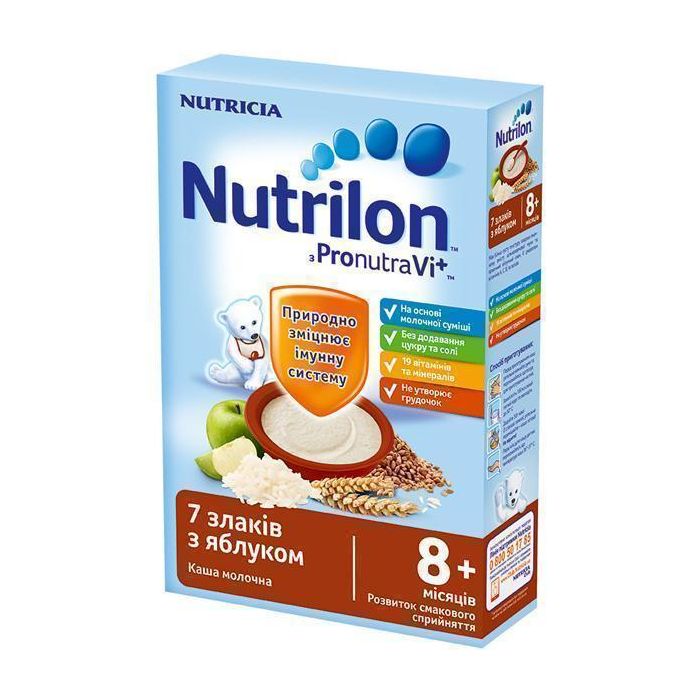 Каша Nutrilon 7 злаків з яблуком з 8 місяців 225 г