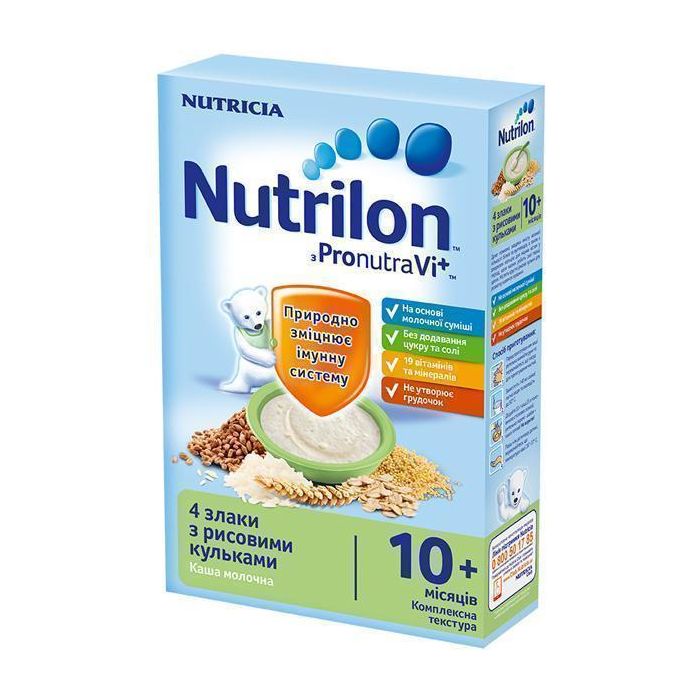 Каша Nutrilon 4 злаки з рисовими кульками з 10 місяців 225 г
