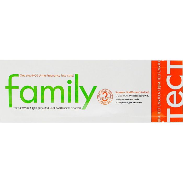 Тест-смужка Family для визначення вагітності, 1 шт.