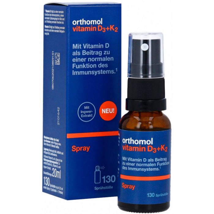 Orthomol Vitamin D3+K2 Spray для імунної системи та здоров'я кісток, спрей 20 мл