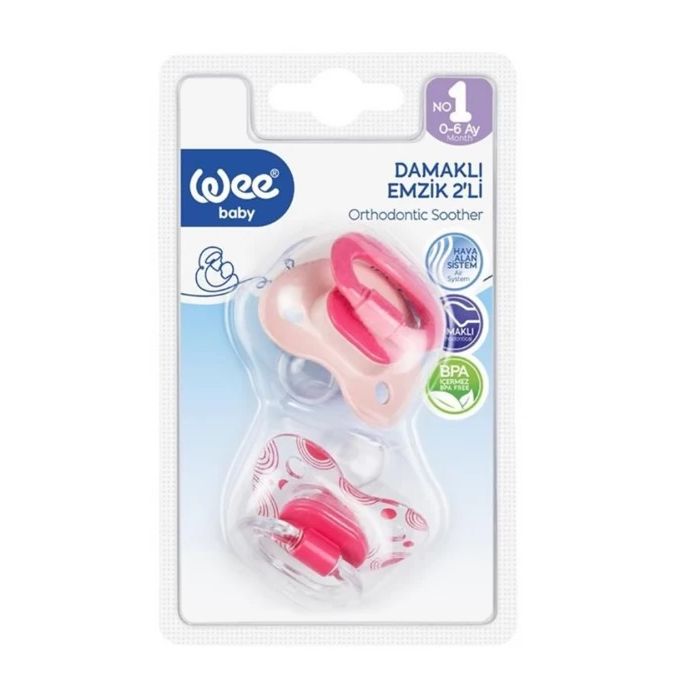 Набір Wee Baby (Ві Бейбі) ортодонтичних пустушок, 2 шт №1
