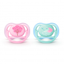 Пустушка Avent з декором дівчинка від 0 до 6 міс. 2 шт foto 1