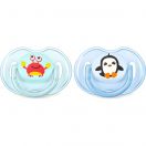 Пустушка Avent 0-6 місяців для хлопчиків краб+пінгвін 2 шт foto 1