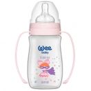 Пляшечка Wee Baby (Ві Бейбі) для годування з широкою шийкою та ручками Classic Plus 250 мл, соска №1 (колір в асортименті) foto 2