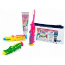 Набір Kin (Кін) Fluor Infantil для подорожей дитяча зубна щітка-крокодил+паста 25 мл foto 1