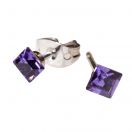 Сережки-голки Dr.Biju Квадрат 4,0 мм Танзаніт, дитячі, 1 пара foto 2