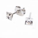 Сережки-голки Dr.Biju Квадрат 4,0 мм Кришталь, дитячі, 1 пара foto 2