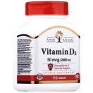 Apnas Natural (Апнас Натурал) Вітамін D3 50 мкг 2000 ME таблетки №110 foto 2