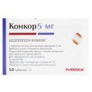 Конкор 5 мг таблетки/бісопролол/ №50 foto 1