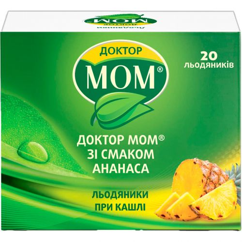 Доктор Мом пастилки від кашлю №20 (ананас) - фото №1 Доктор Мом пастилки від кашлю №20 (ананас)