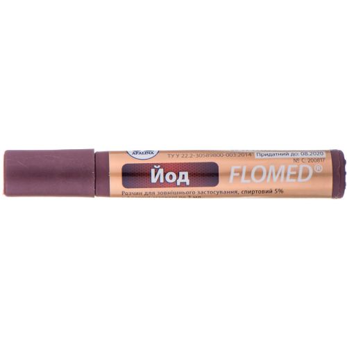Йод-фломед 5% розчин спиртовий 3 мл - фото №1 Йод-фломед 5% розчин спиртовий 3 мл