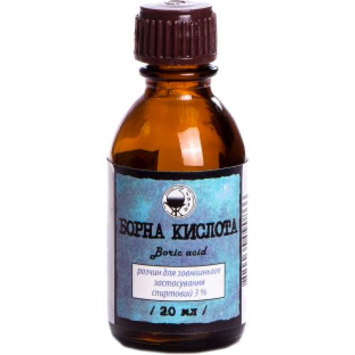 Борна кислота 3% спиртовий розчин 20 мл - фото №1 Борна кислота 3% спиртовий розчин 20 мл