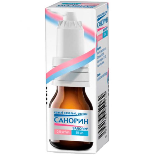 Санорін 0,05% краплі 10 мл - фото №1 Санорін 0,05% краплі 10 мл
