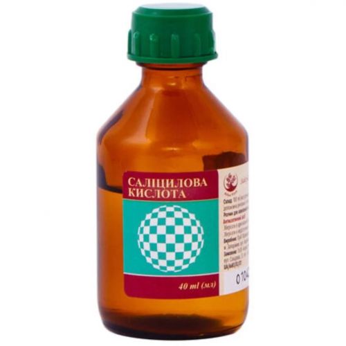 Саліцилова кислота 1% спиртовий розчин для зовнішнього застосування 40 мл - фото №1 Саліцилова кислота 1% спиртовий розчин для зовнішнього застосування 40 мл