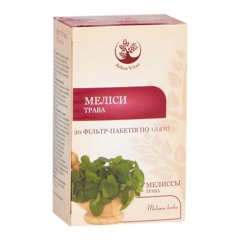 Меліси трава по 1,5 г фільтр-пакетів №20 - фото №1 Меліси трава по 1,5 г фільтр-пакетів №20