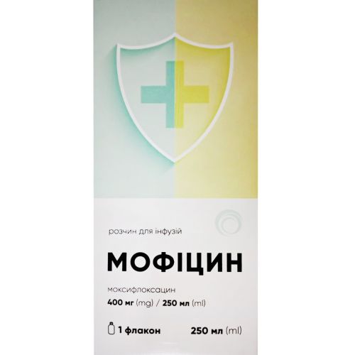 Мофіцин 400 мг/250 мл розчин для інфузій флакон 250 мл №1 - фото №1 Мофіцин 400 мг/250 мл розчин для інфузій флакон 250 мл №1