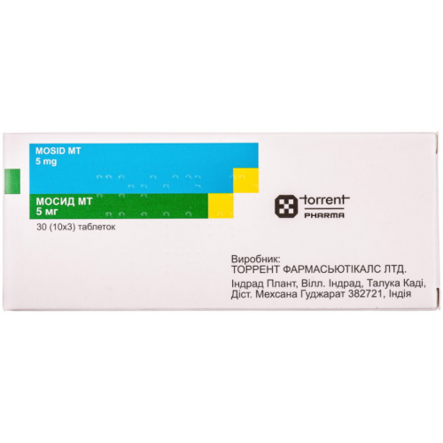 Мосид МТ 5 мг таблетки №30 - фото №1 Мосид МТ 5 мг таблетки №30