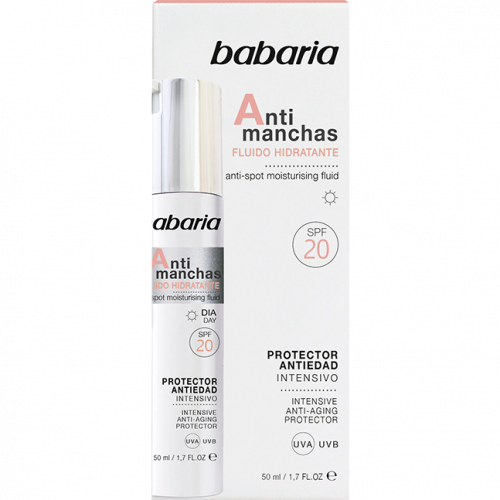Флюїд Babaria (Бабарія) зволожуючий від пігментних плям SPF20, 50 мл - фото №1 Флюїд Babaria (Бабарія) зволожуючий від пігментних плям SPF20, 50 мл