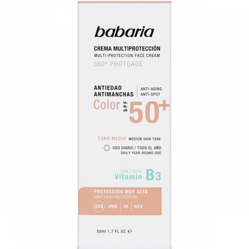 Крем Babaria (Бабарія) сонцезахисний для обличчя антивіковий тонуючий SPF50+ 50 мл - фото №1 Крем Babaria (Бабарія) сонцезахисний для обличчя антивіковий тонуючий SPF50+ 50 мл