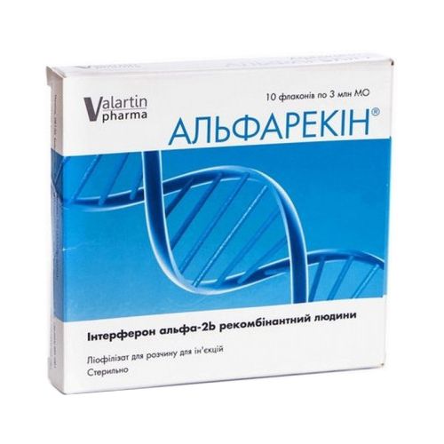 Альфарекін ліофілізований порошок 3 млн МО №10 - фото №1 Альфарекін ліофілізований порошок 3 млн МО №10