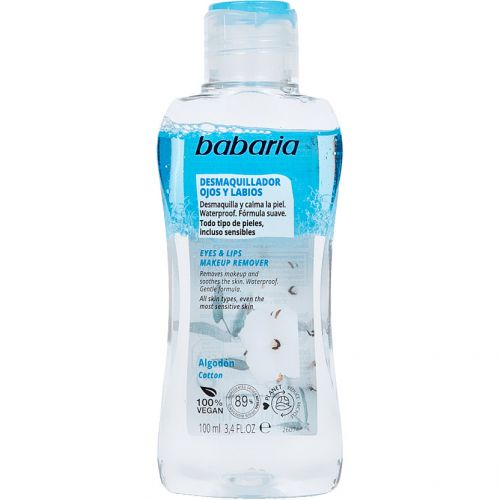 Засіб Babaria (Бабарія) для зняття макіяжу з очей та губ Бавовна 100 мл - фото №1 Засіб Babaria (Бабарія) для зняття макіяжу з очей та губ Бавовна 100 мл