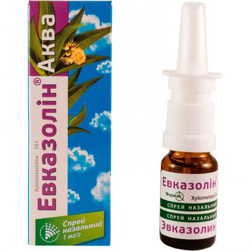 Евказолін Аква назальний спрей 10 мл - фото №1 Евказолін Аква назальний спрей 10 мл