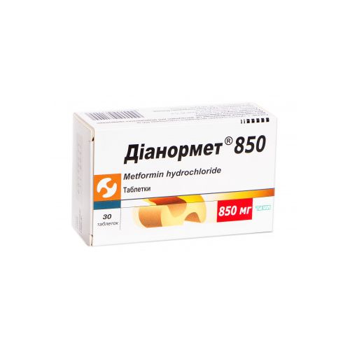 Діанормет 850 мг таблетки №30 - фото №1 Діанормет 850 мг таблетки №30