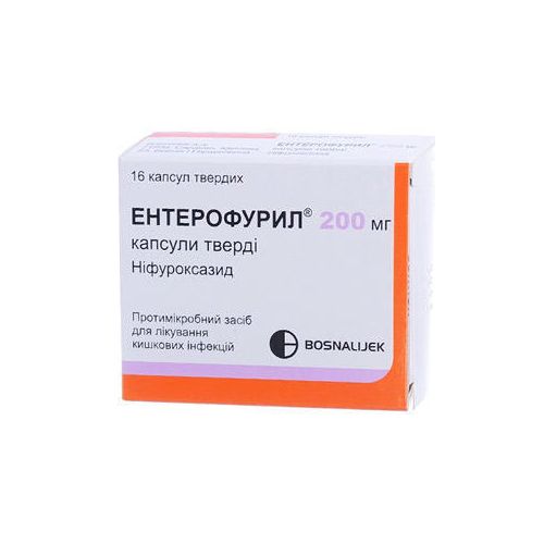 Ентерофурил 200 мг капсули №16 - фото №1 Ентерофурил 200 мг капсули №16