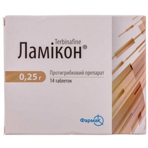 Ламікон 0,25 г таблетки №14 - фото №1 Ламікон 0,25 г таблетки №14