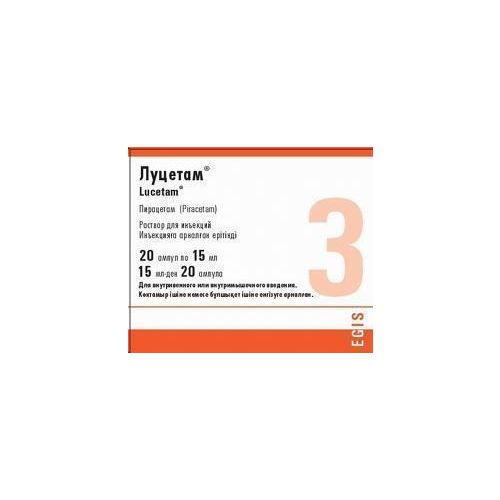 Луцетам ампули 3 г/15 мл №4 - фото №1 Луцетам ампули 3 г/15 мл №4