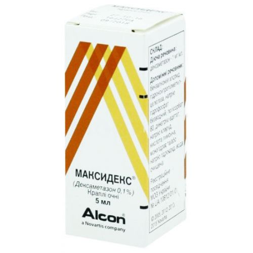 Максидекс 0,1% краплі очні 5 мл - фото №1 Максидекс 0,1% краплі очні 5 мл
