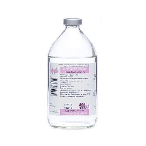 Натрію хлорид 0,9% пляшка 400 мл - фото №1 Натрію хлорид 0,9% пляшка 400 мл