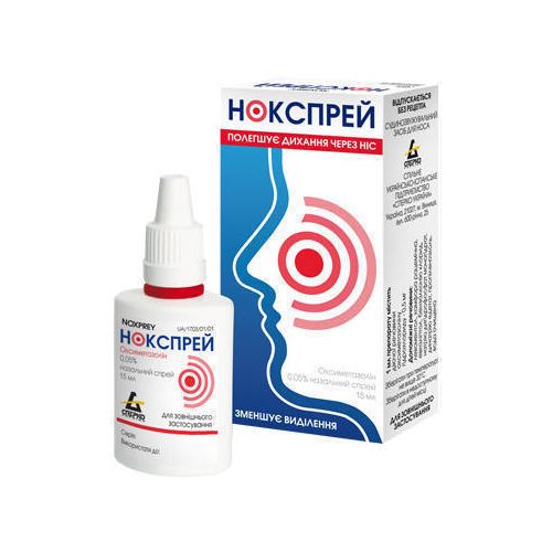 Нокспрей 0.05% спрей 15 мл - фото №1 Нокспрей 0.05% спрей 15 мл
