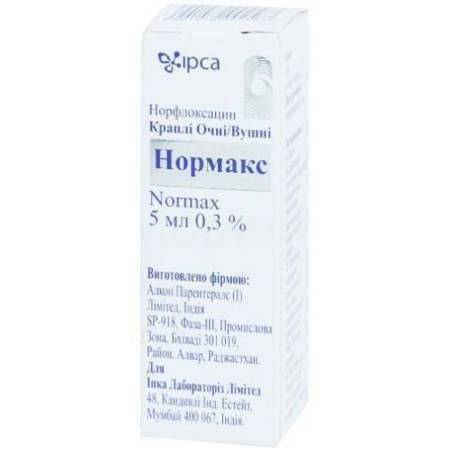 Нормакс краплі очні/вушні 5 мл - фото №1 Нормакс краплі очні/вушні 5 мл