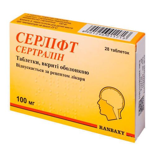 Серліфт 100 мг таблетки №28 - фото №1 Серліфт 100 мг таблетки №28