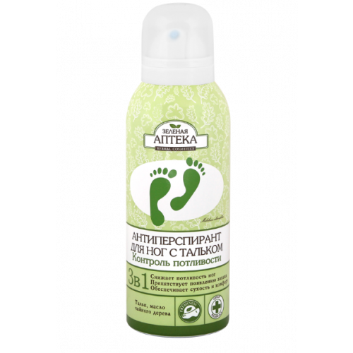 Спрей Зелена Аптека Дезодорант антиперспірант для ніг з тальком 150 мл - фото №1 Спрей Зелена Аптека Дезодорант антиперспірант для ніг з тальком 150 мл