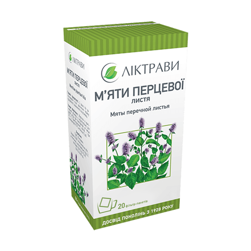 М'яти перцевої листя 30 г (20 по 1,5 г) - фото №1 М'яти перцевої листя 30 г (20 по 1,5 г)