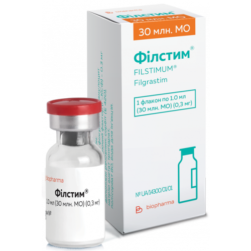 Філстим розчин для ін'єкцій 0,3 мг 1 мл №1 - фото №1 Філстим розчин для ін'єкцій 0,3 мг 1 мл №1