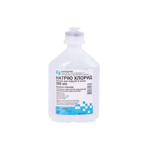 Натрію хлорид 0,9% розчин для ін'єкцій контейнер 500 мл - фото №1 Натрію хлорид 0,9% розчин для ін'єкцій контейнер 500 мл