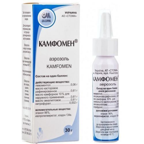 Камфомен аерозоль 30 мл - фото №1 Камфомен аерозоль 30 мл