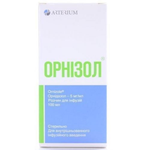 Орнизол розчин для інфузій 5 мг/мл 100 мл - фото №1 Орнизол розчин для інфузій 5 мг/мл 100 мл