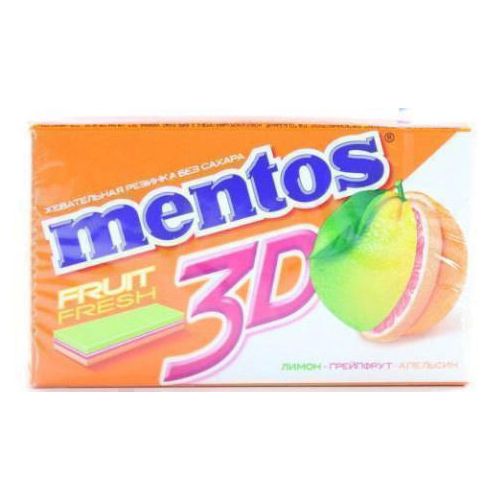 Жувальна гумка Mentos 3D Лимон-грейпфрут-апельсин 33,6 г - фото №1 Жувальна гумка Mentos 3D Лимон-грейпфрут-апельсин 33,6 г