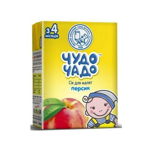 Сік Чудо-Чадо Персиковий з м'якоттю та вітаміном С з 4 місяців 200 мл - фото №1 Сік Чудо-Чадо Персиковий з м'якоттю та вітаміном С з 4 місяців 200 мл