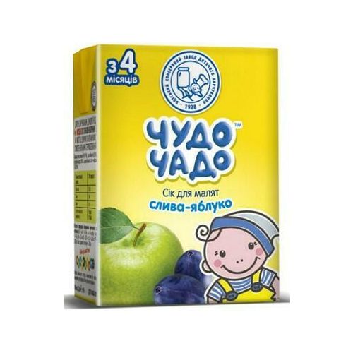 Сік Чудо-Чадо Сливово-яблучний з м'якоттю та вітаміном С з 4 місяців 200 мл - фото №1 Сік Чудо-Чадо Сливово-яблучний з м'якоттю та вітаміном С з 4 місяців 200 мл